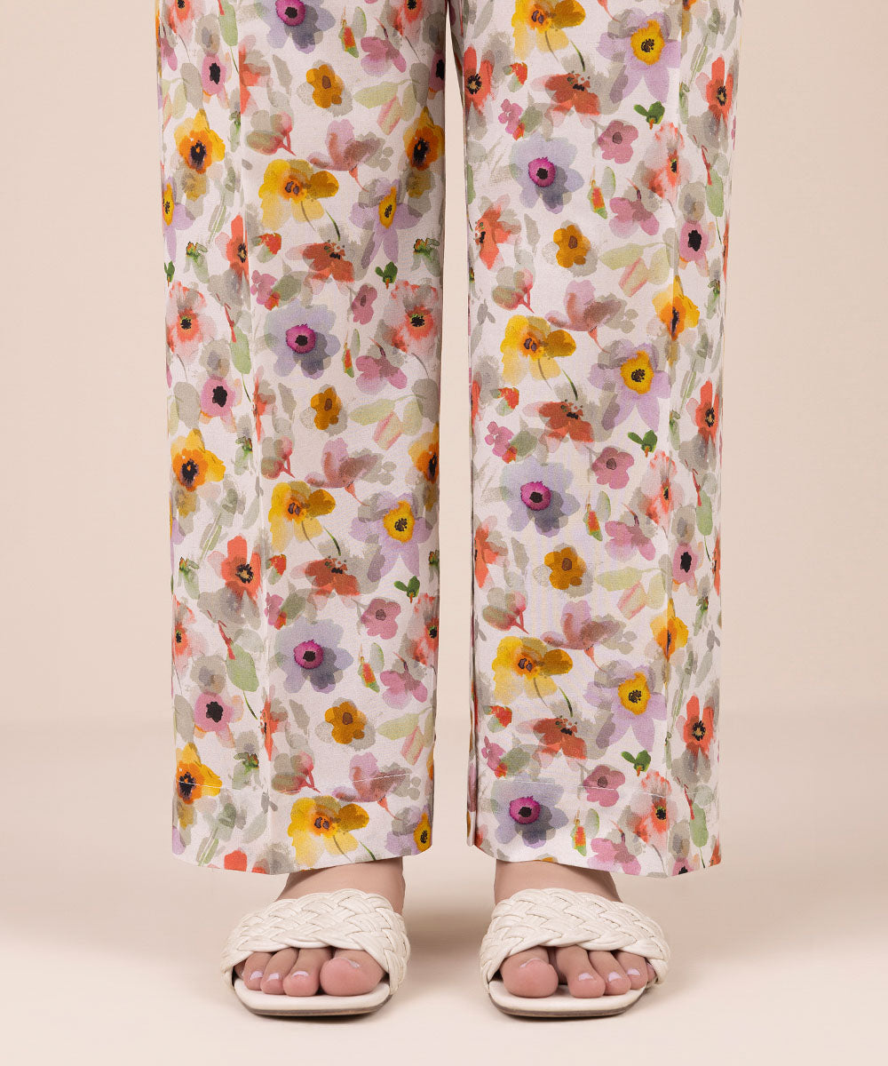 Women's Pret Cambric Multi Printed Straight Pants