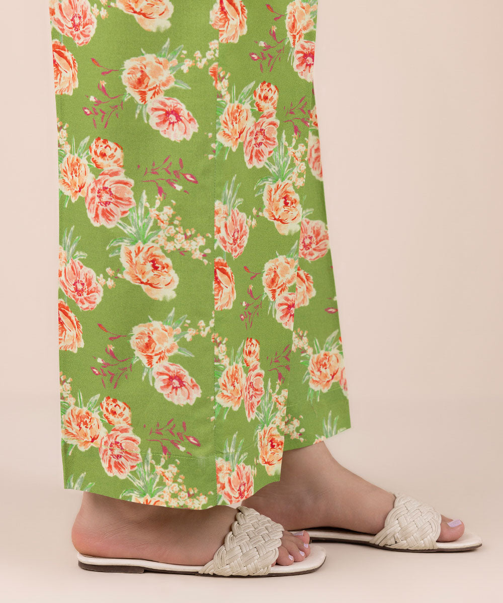 Women's Pret Cambric Green Printed Culottes