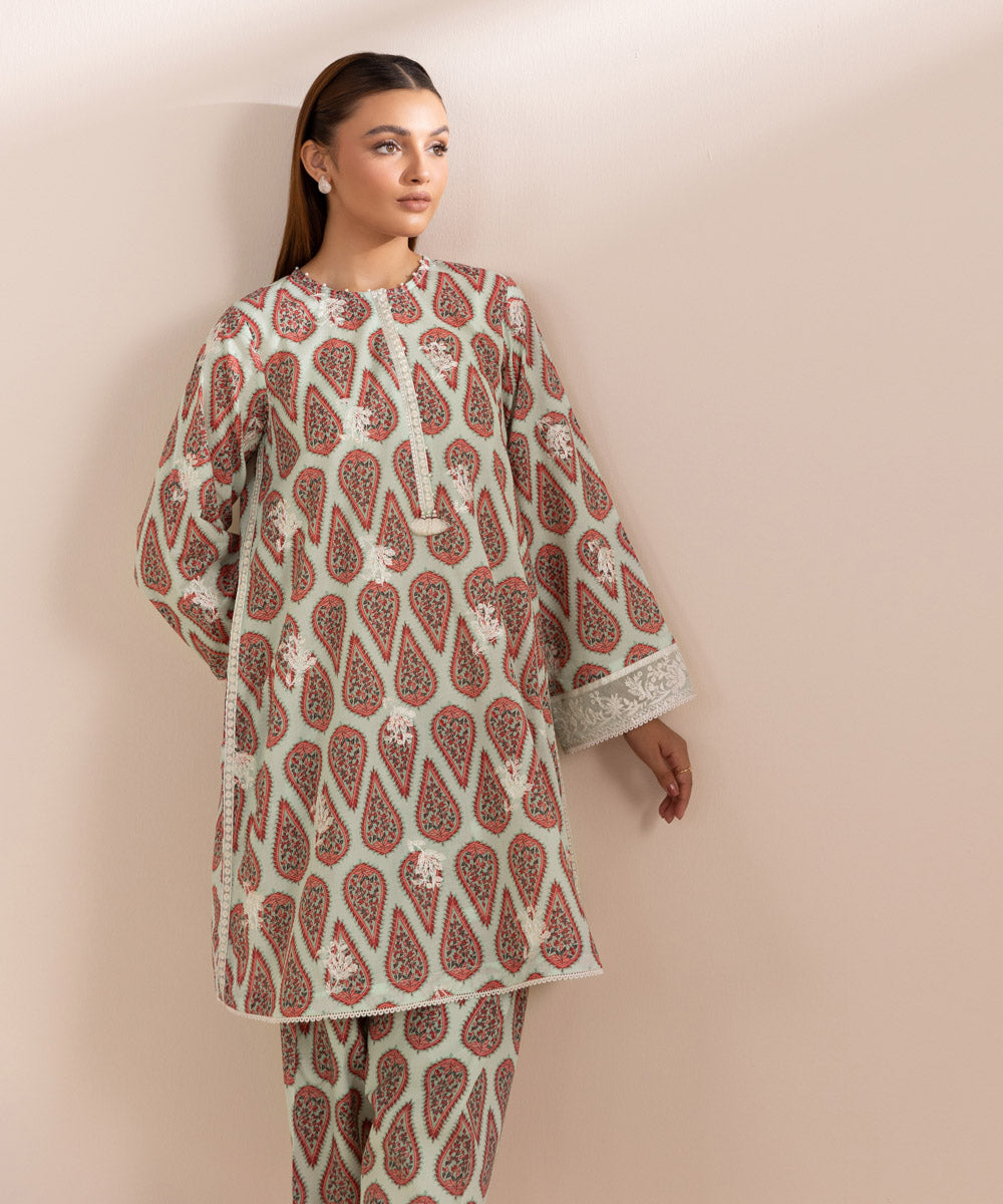 Women's Pret Lawn Multi Printed Embroidered A-Line Shirt