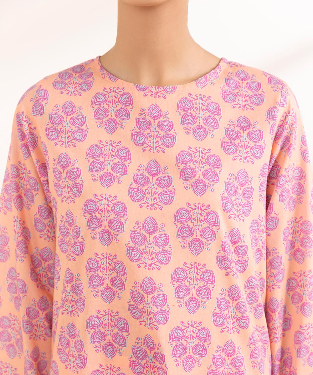 Women's Pret Lawn Printed Pink Straight Shirt