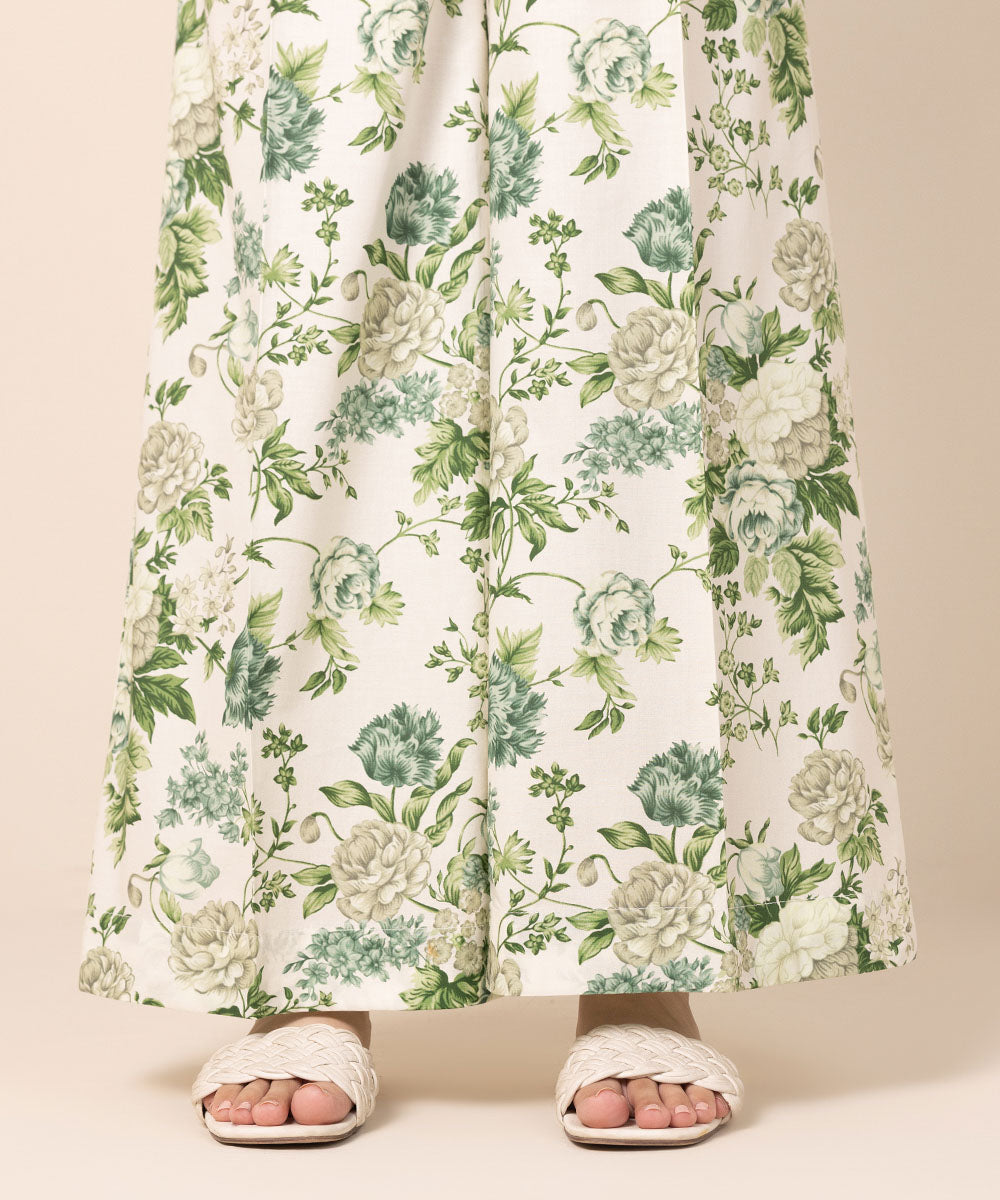 Women's Pret Cambric Green Printed Culottes