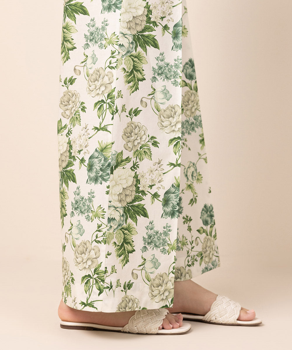 Women's Pret Cambric Green Printed Culottes