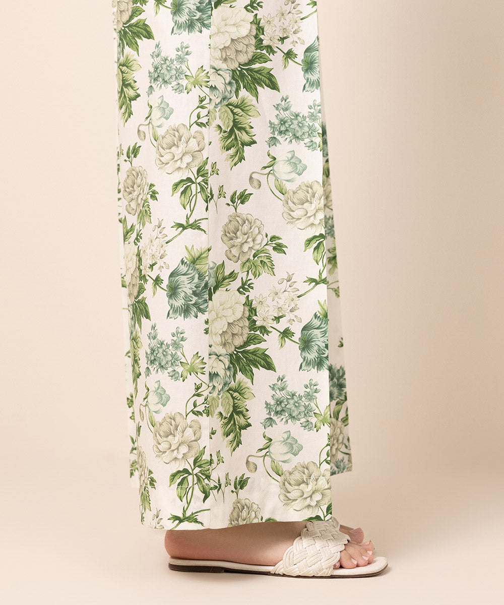 Women's Pret Cambric Green Printed Culottes