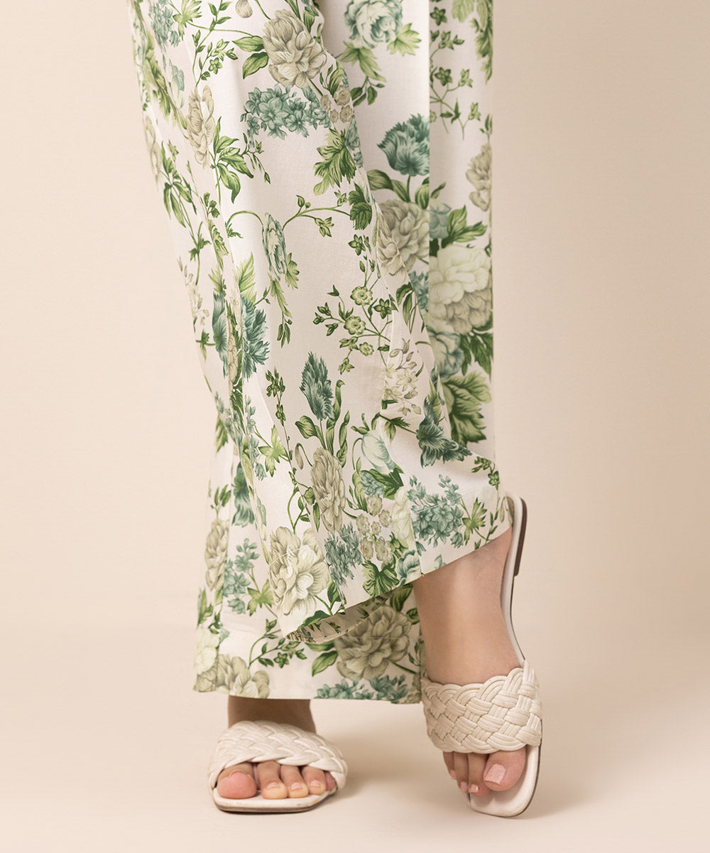 Women's Pret Cambric Green Printed Culottes