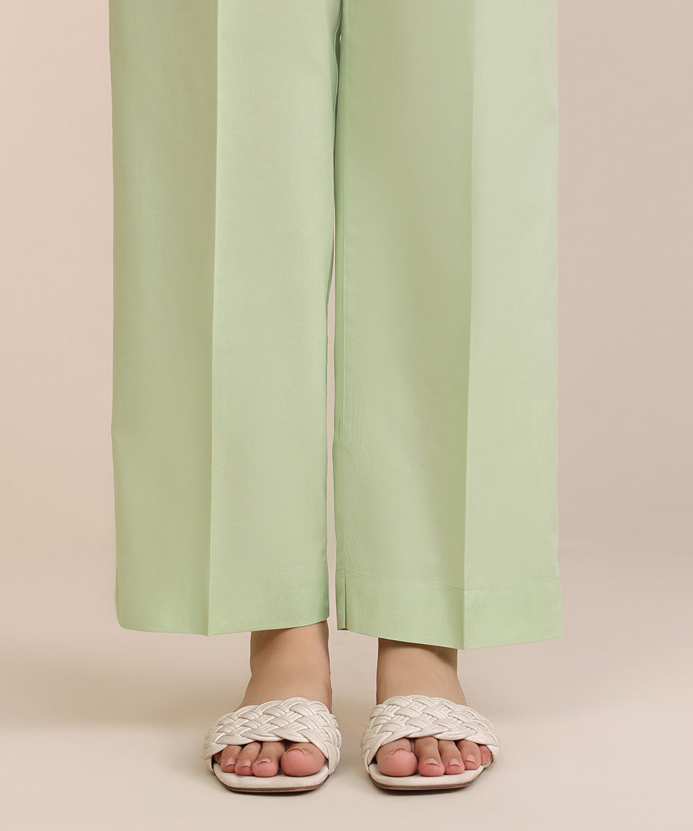 Women's Pret Cambric Green Solid Culottes