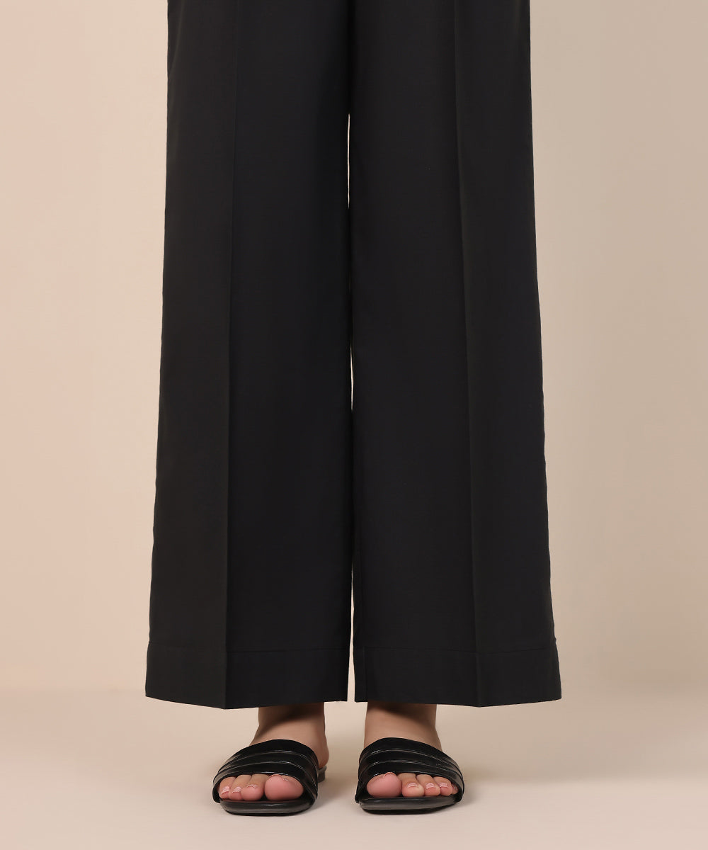 Women's Pret Cambric Black Solid Culottes