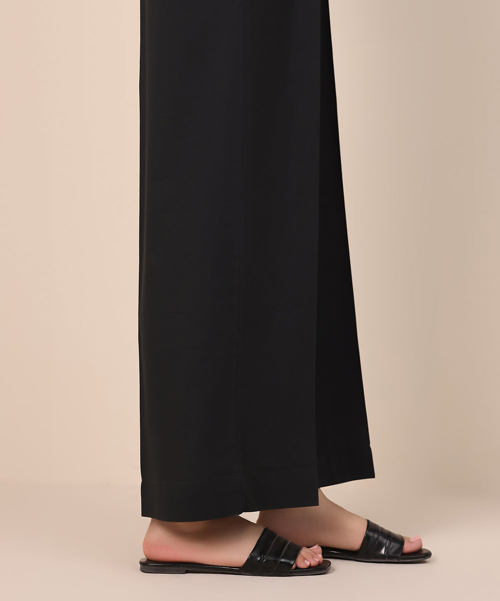 Women's Pret Cambric Black Solid Culottes