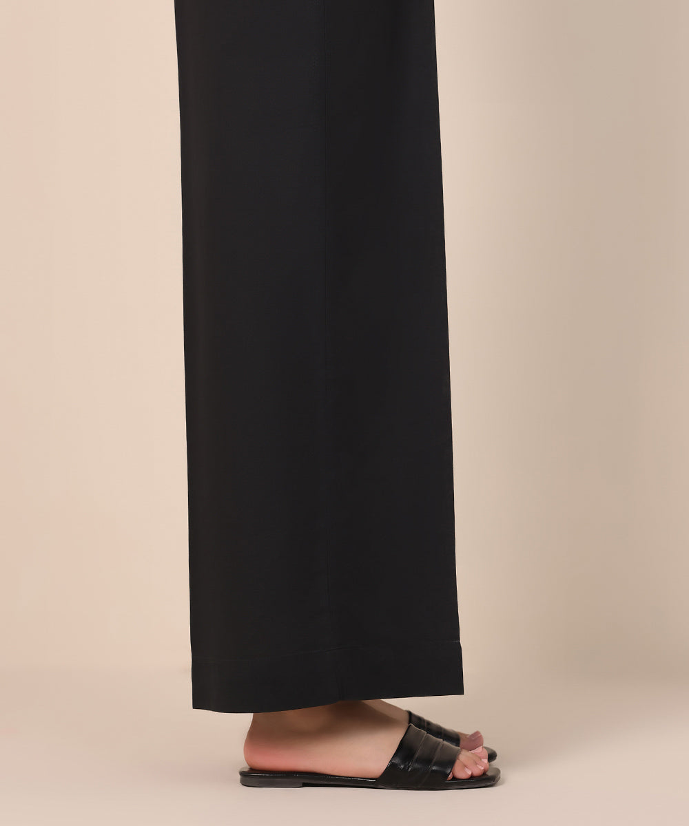 Women's Pret Cambric Black Solid Culottes