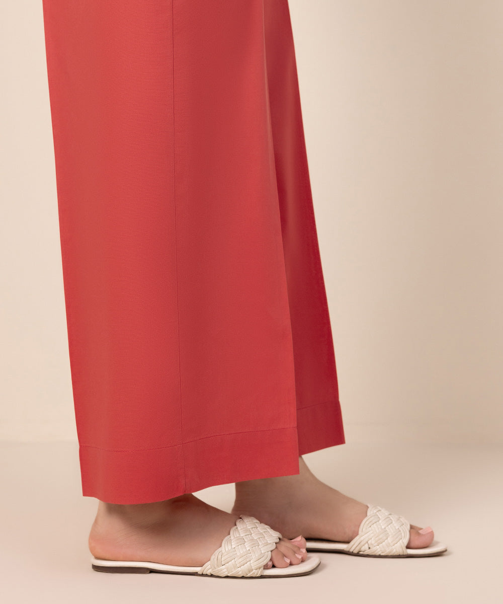 Women's Pret Cambric Red Solid Culottes