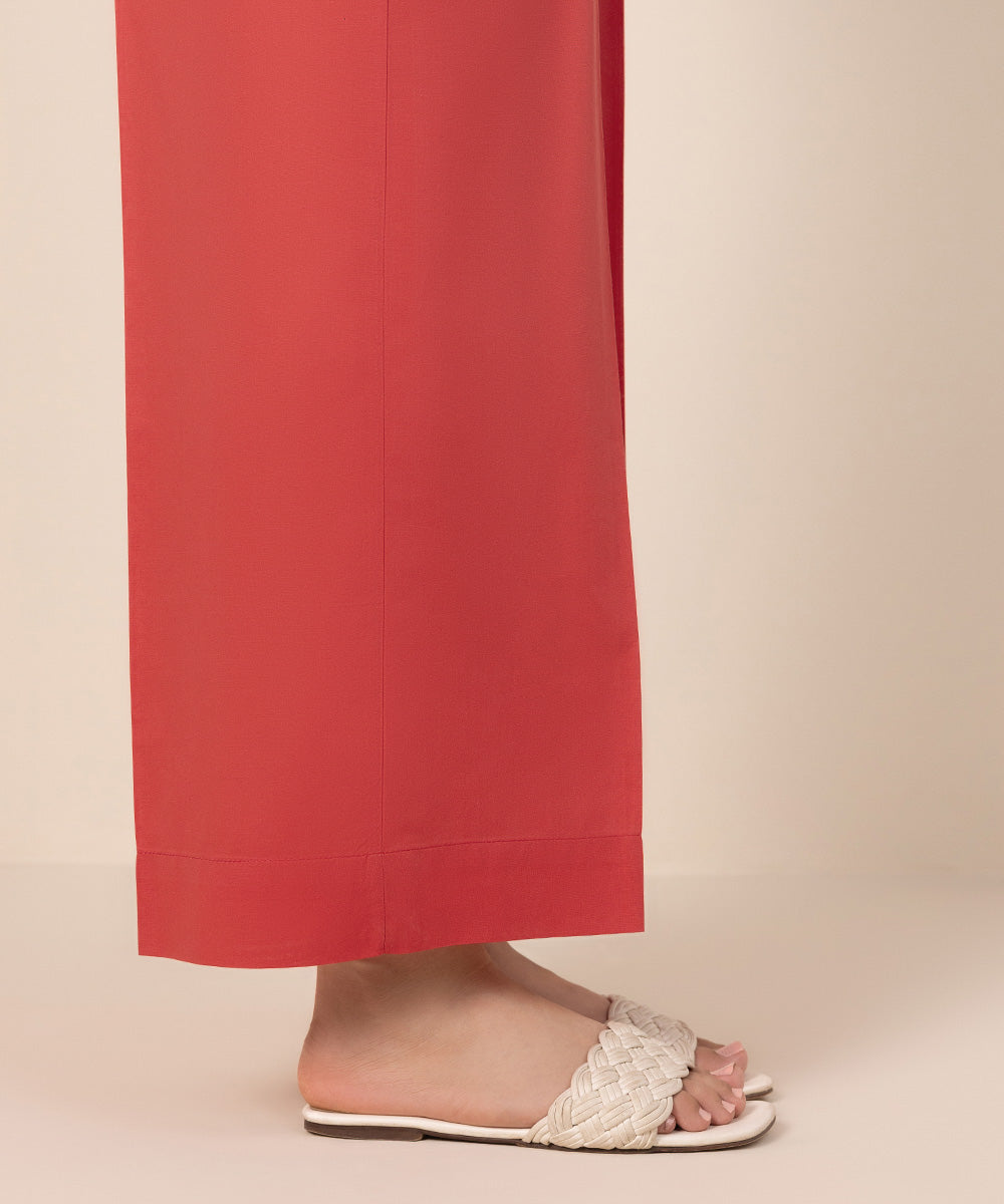 Women's Pret Cambric Red Solid Culottes