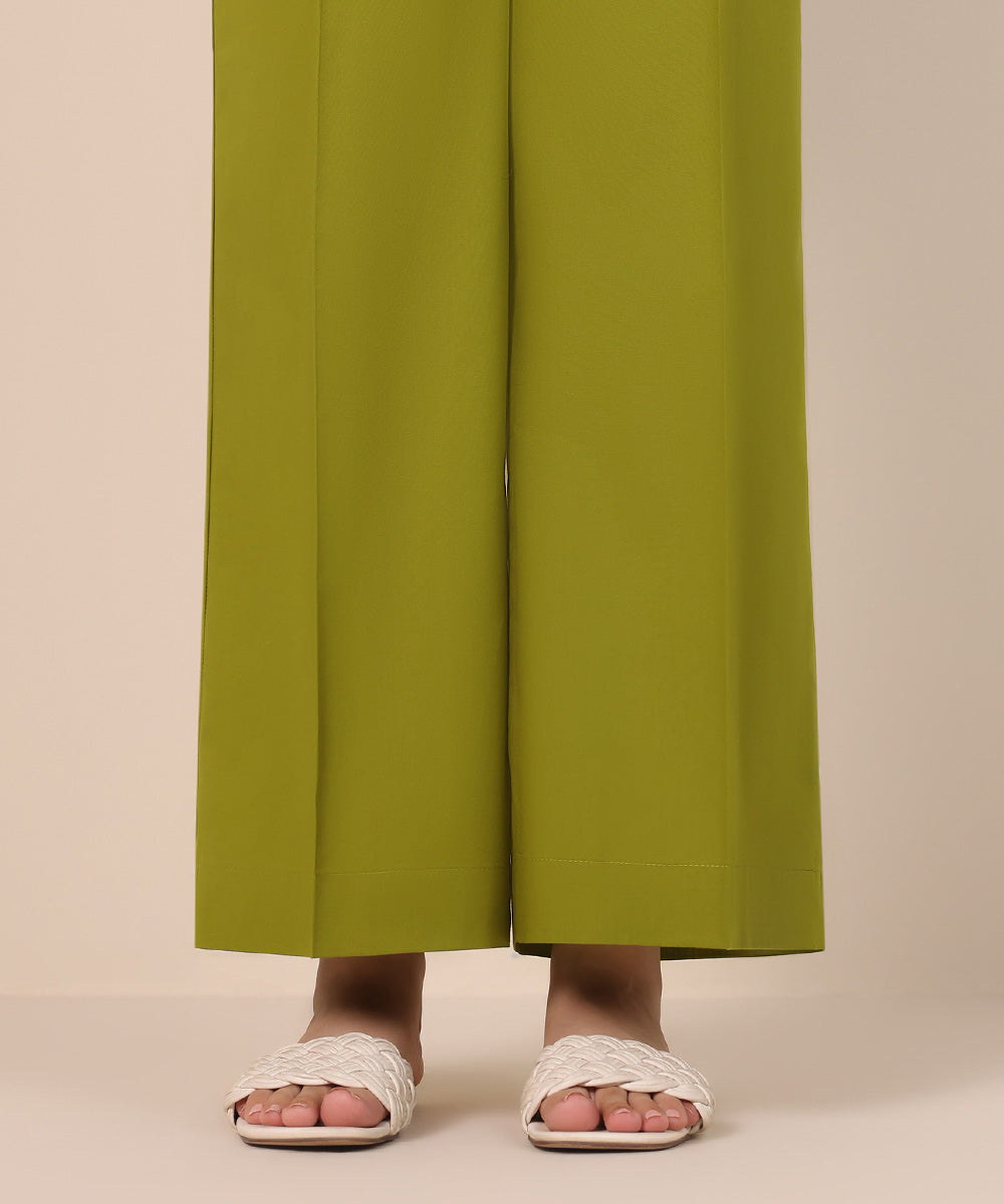 Women's Pret Cambric Green Solid Culottes