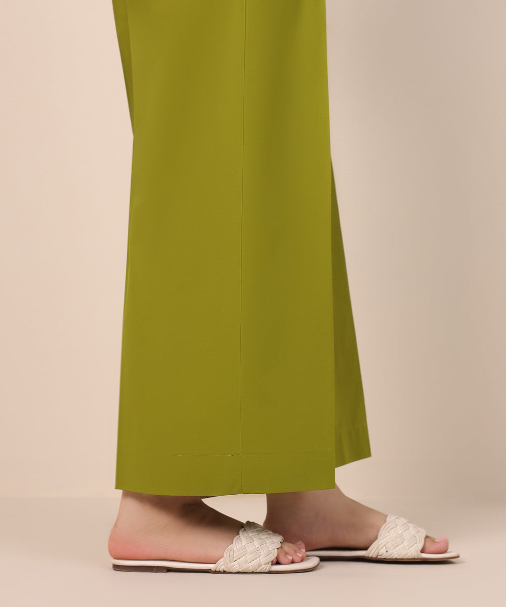 Women's Pret Cambric Green Solid Culottes