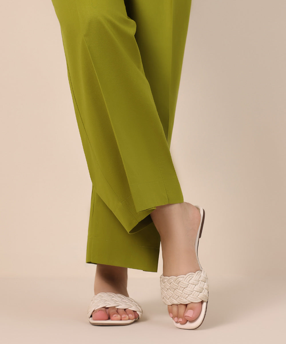 Women's Pret Cambric Green Solid Culottes