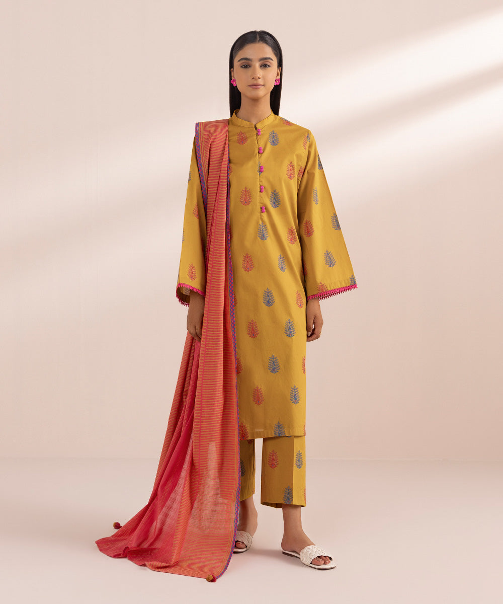 Textured Voile Multi Printed Dupatta