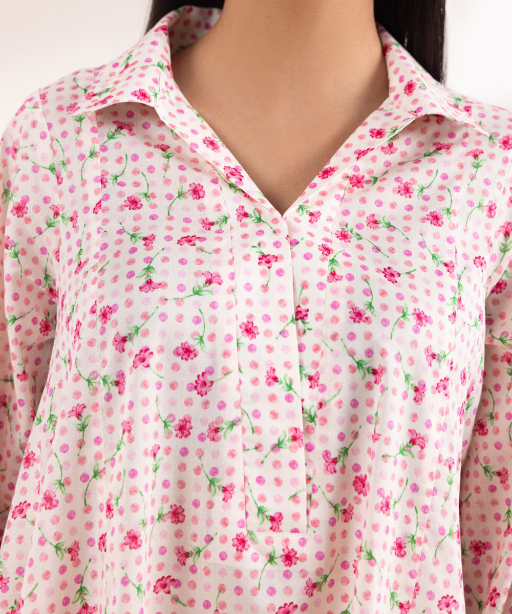 Women's Pret Lawn Printed Pink A-Line Shirt