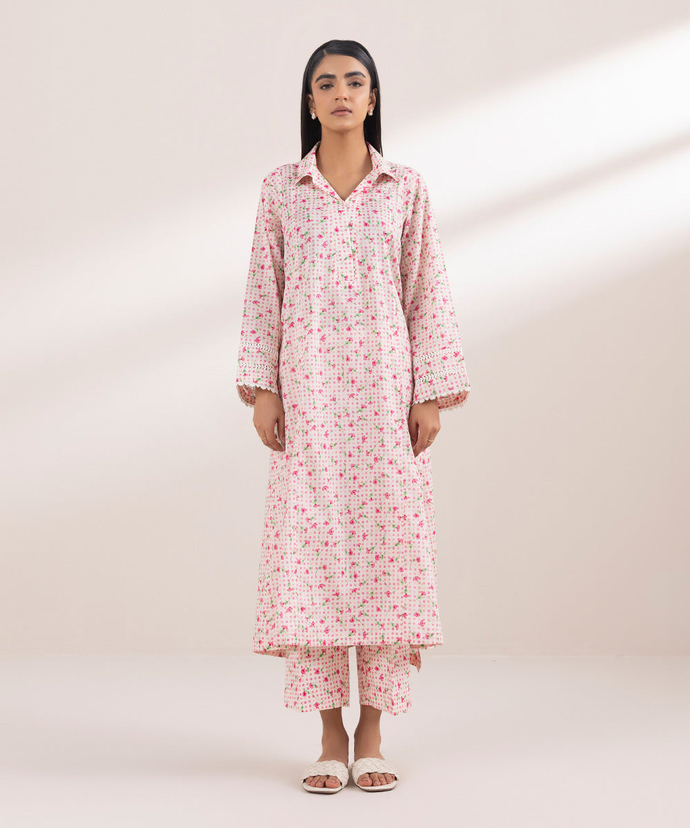 Women's Pret Lawn Printed Pink A-Line Shirt