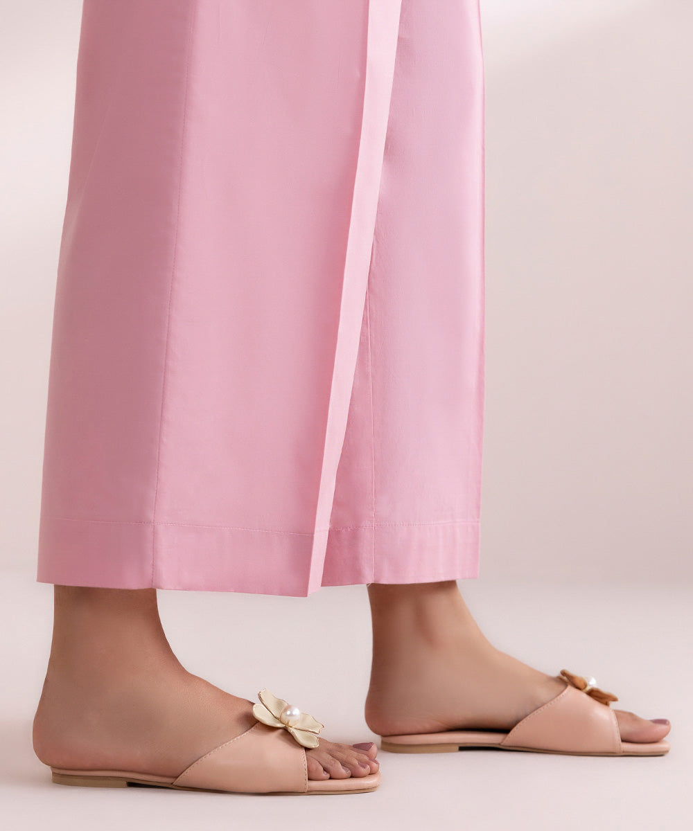 Women's Pret Cambric Pink Solid Culottes