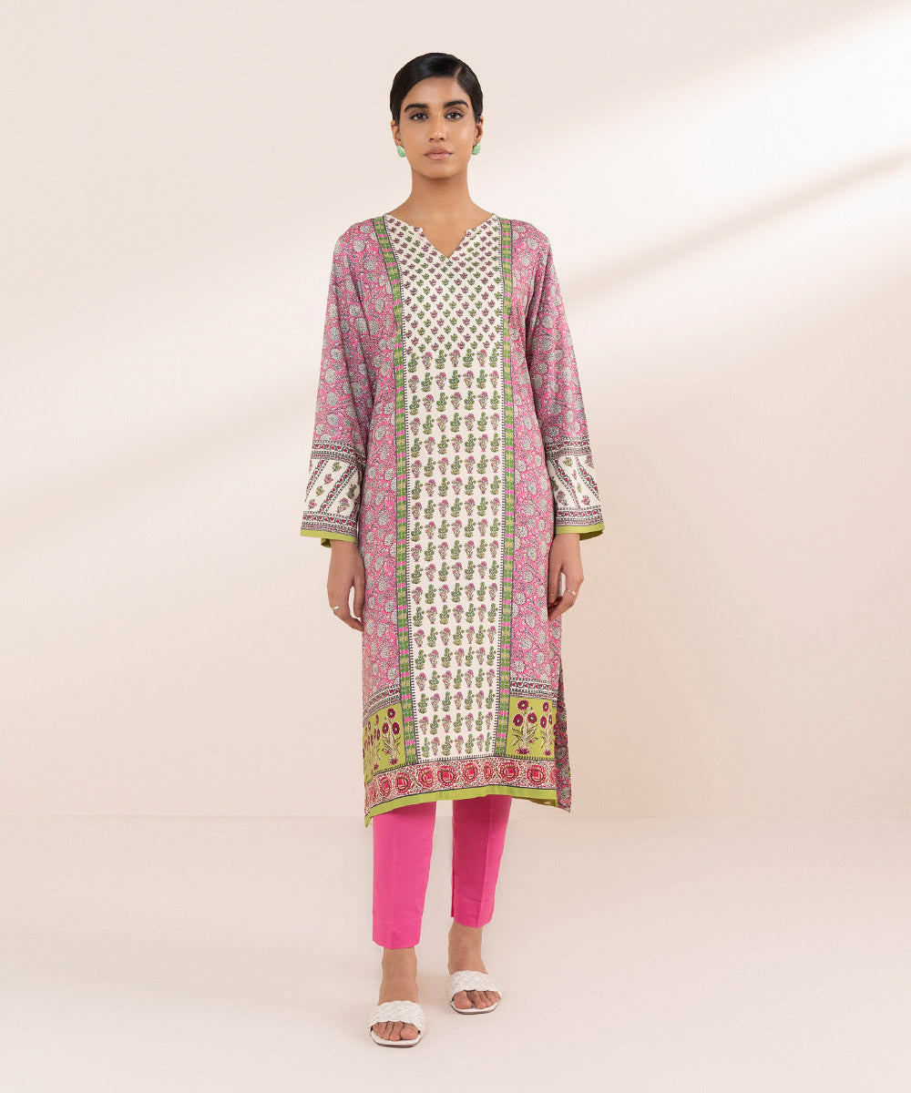 Women's Pret Arabic Lawn Multi Printed A-Line Shirt