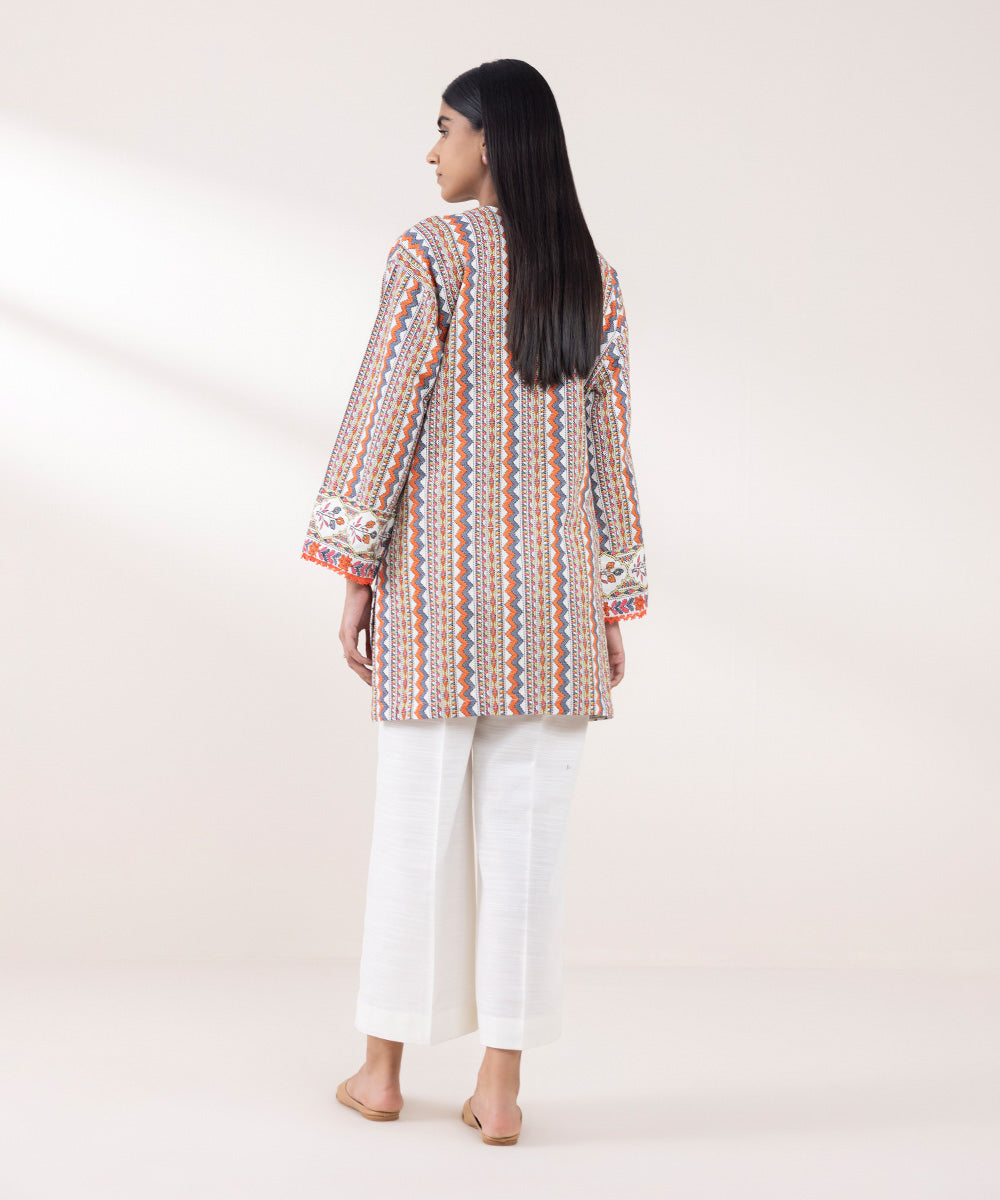 Women's Pret Khaddar Printed Multi Boxy Shirt