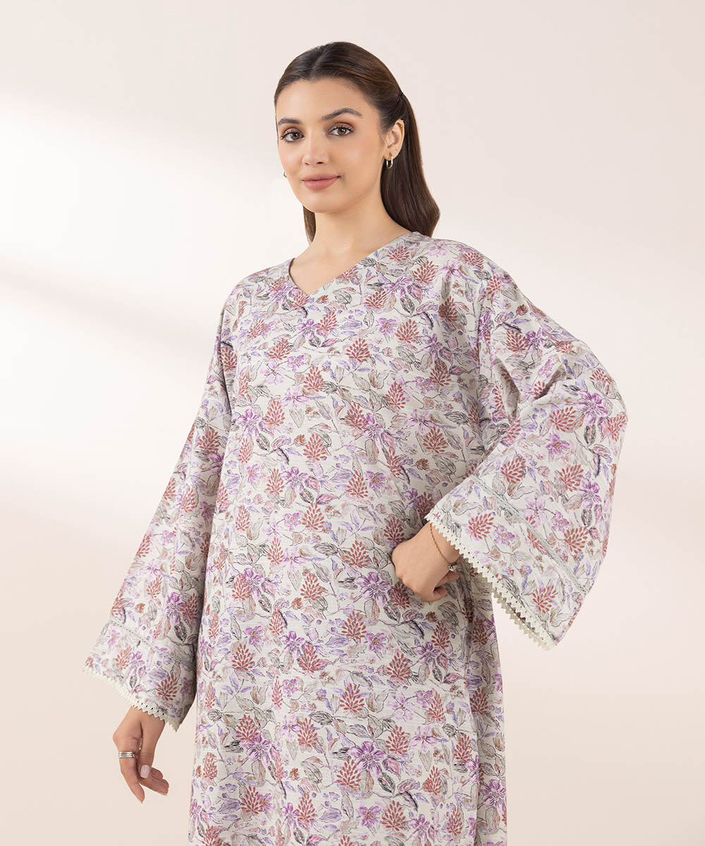 Printed Khaddar Shirt