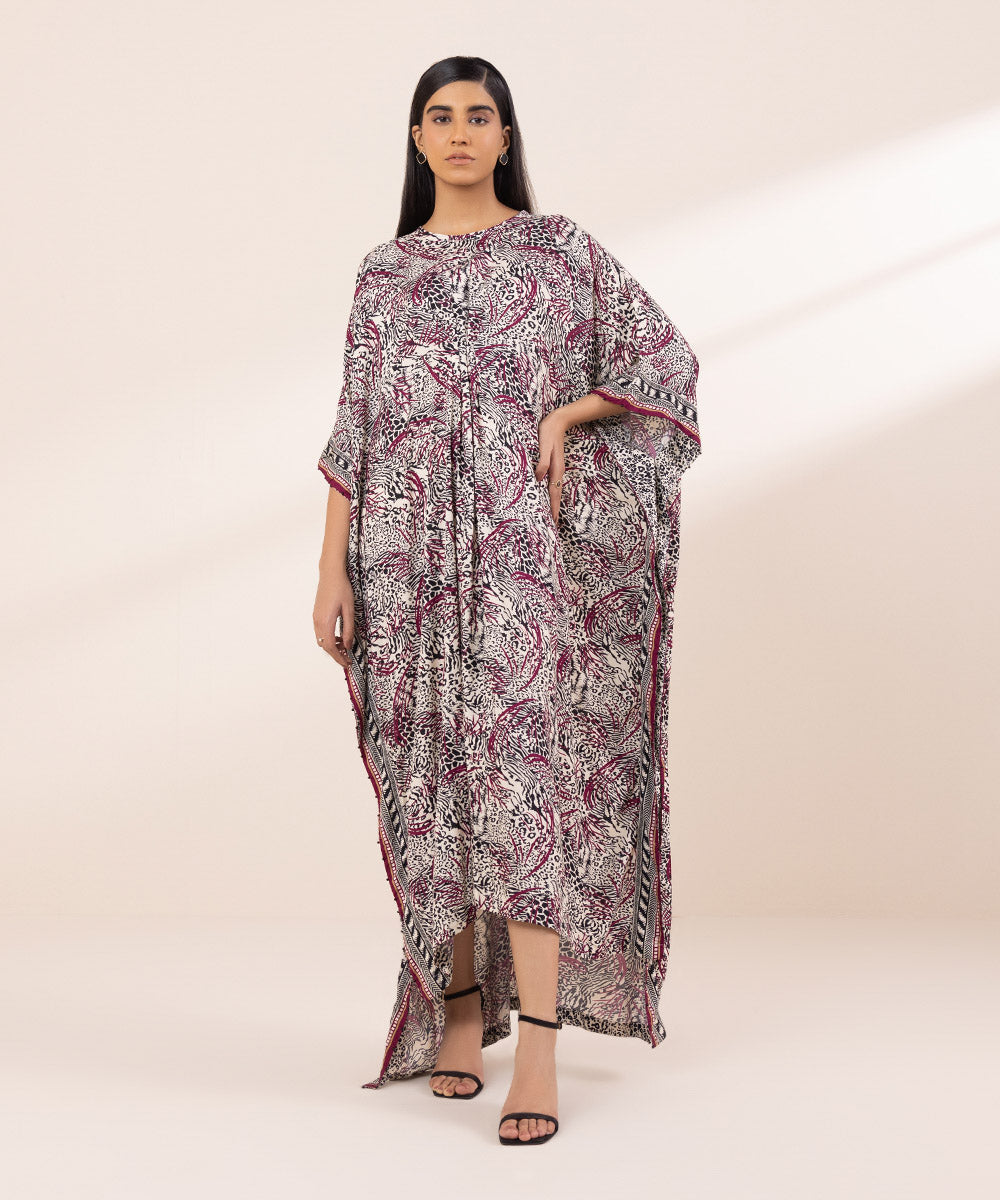 Women's Pret Arabic Lawn Printed Multi Kaftan