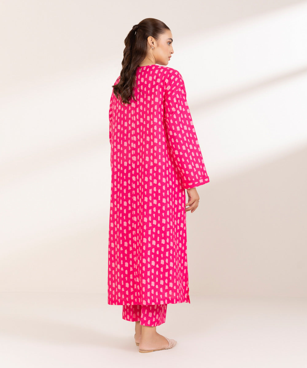 Women's Pret Khaddar Printed Hot Pink A-Line Shirt