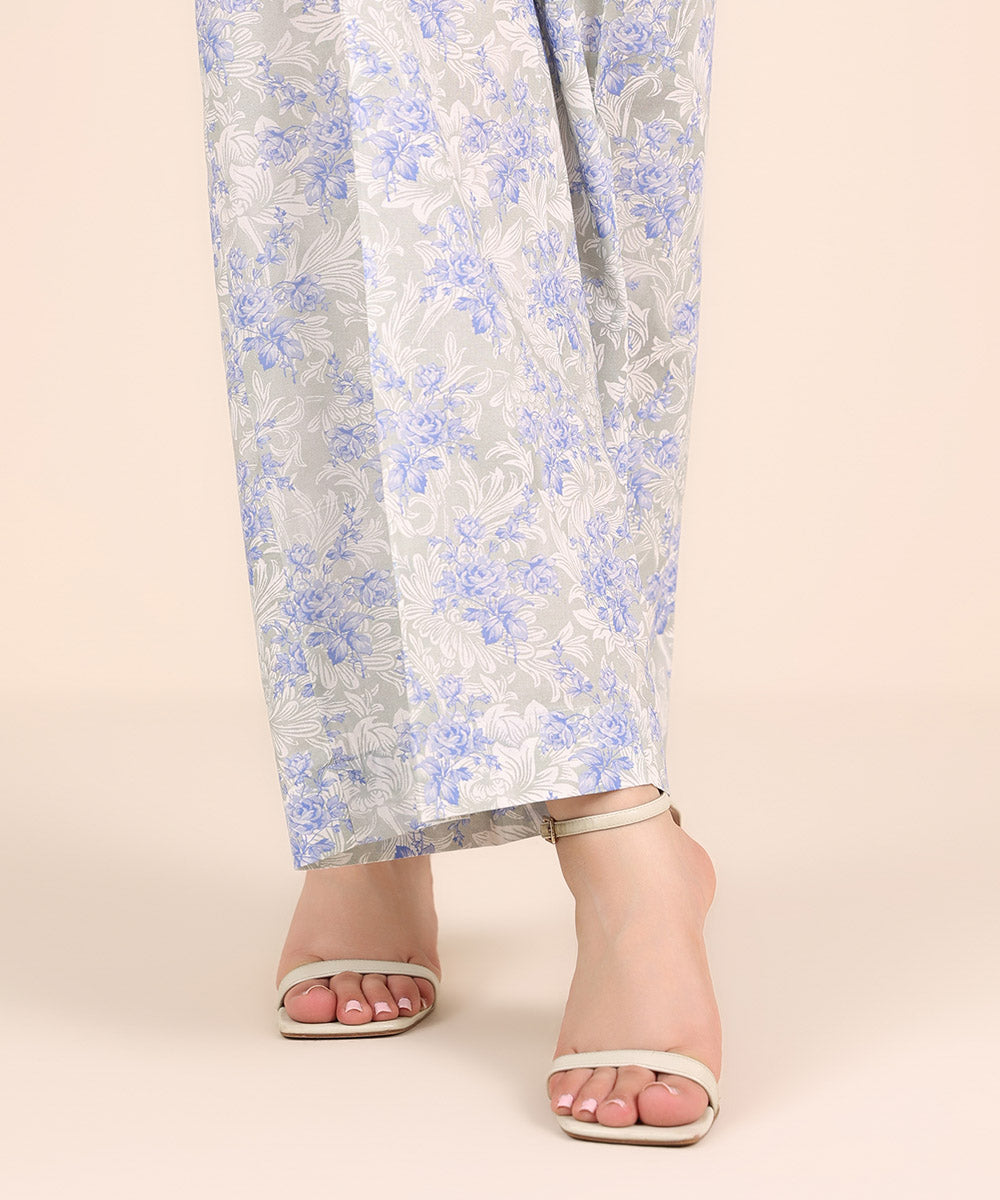 Women's RTW Cambric Blue Printed Culottes