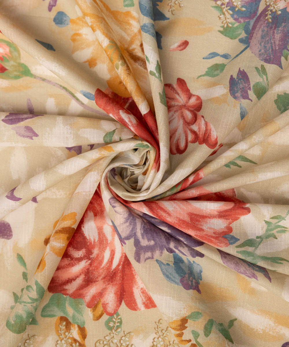 Textured Voile Multi Printed Dupatta