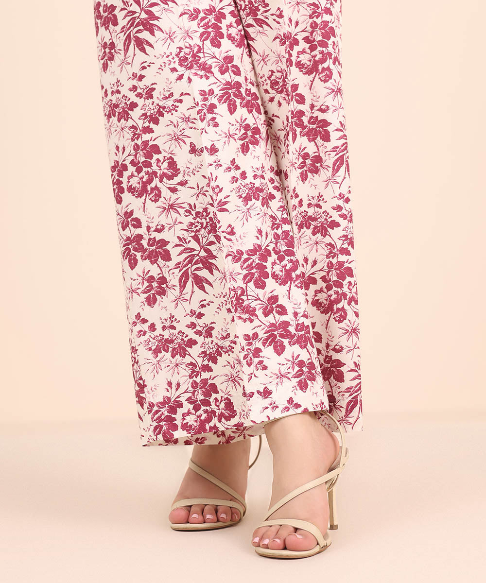 Women's RTW Cambric Pink Printed Culottes