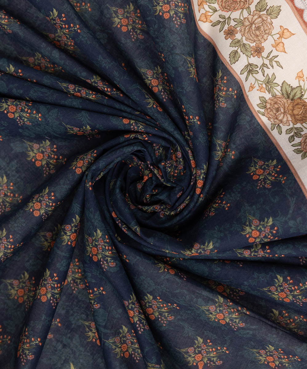 Fine Voile Blue Printed Dupatta