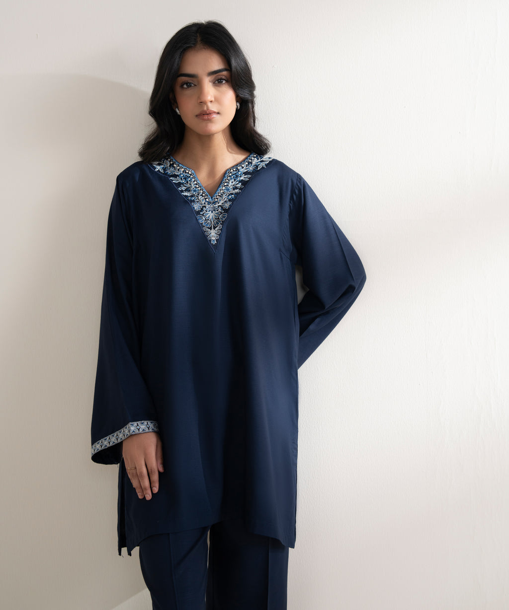Embroidered Arabic Khaddar Shirt