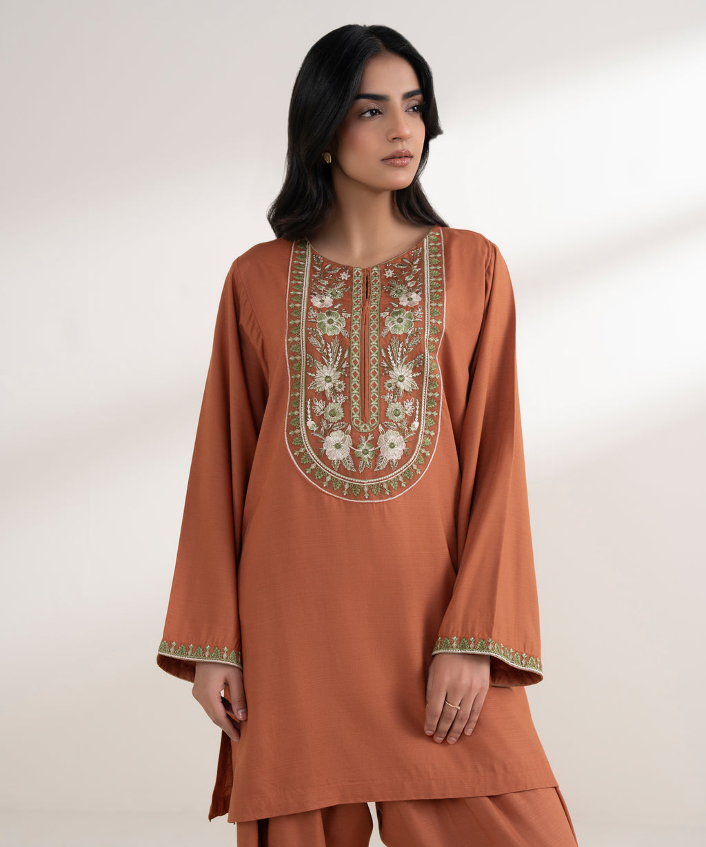 Embroidered Arabic Khaddar Shirt