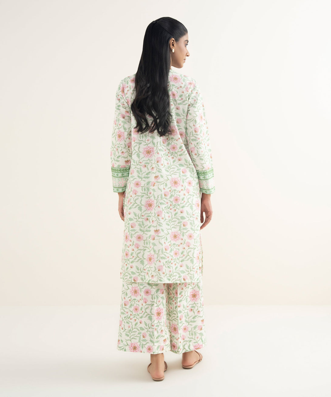 Women's RTW Light Khaddar Embroidered Off White Straight Shirt
