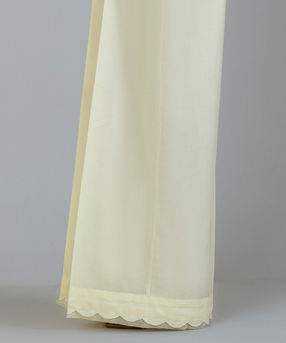 Women's Pret Cambric Off White Dyed Culottes