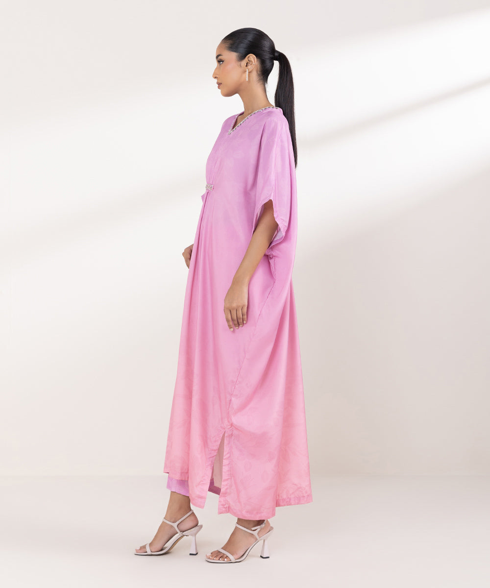 Women's Pret Blended Grip Pink Printed Kaftan