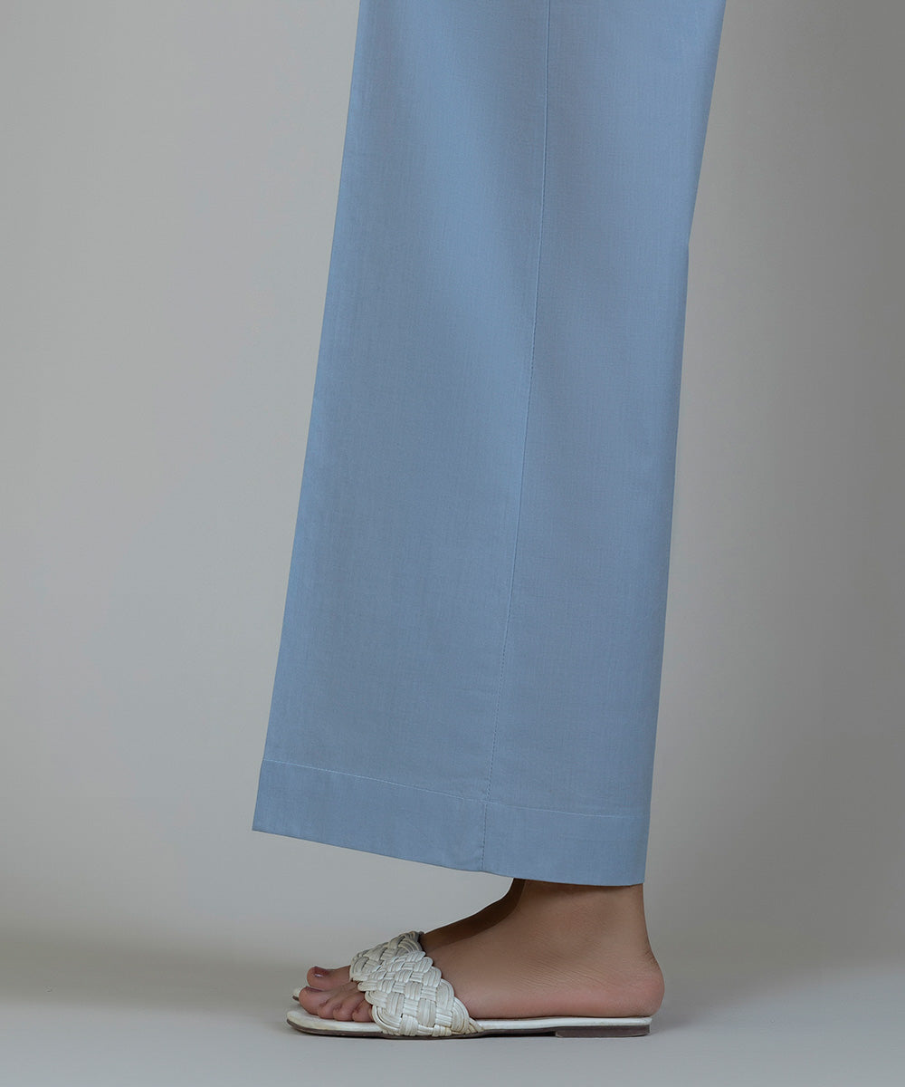 Women's Pret Cambric Blue Dyed Straight Pants