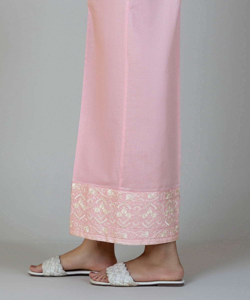 Women's Pret Cambric Embroidered Pink Culottes