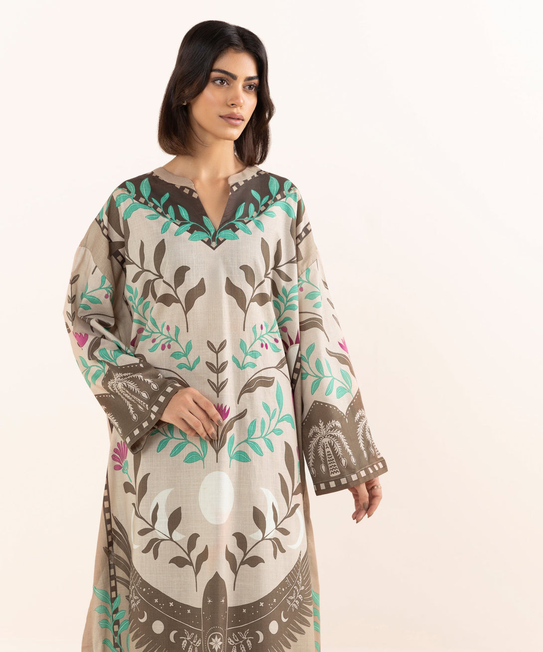 Women's RTW Cross Hatch Multi Printed Boxy Shirt