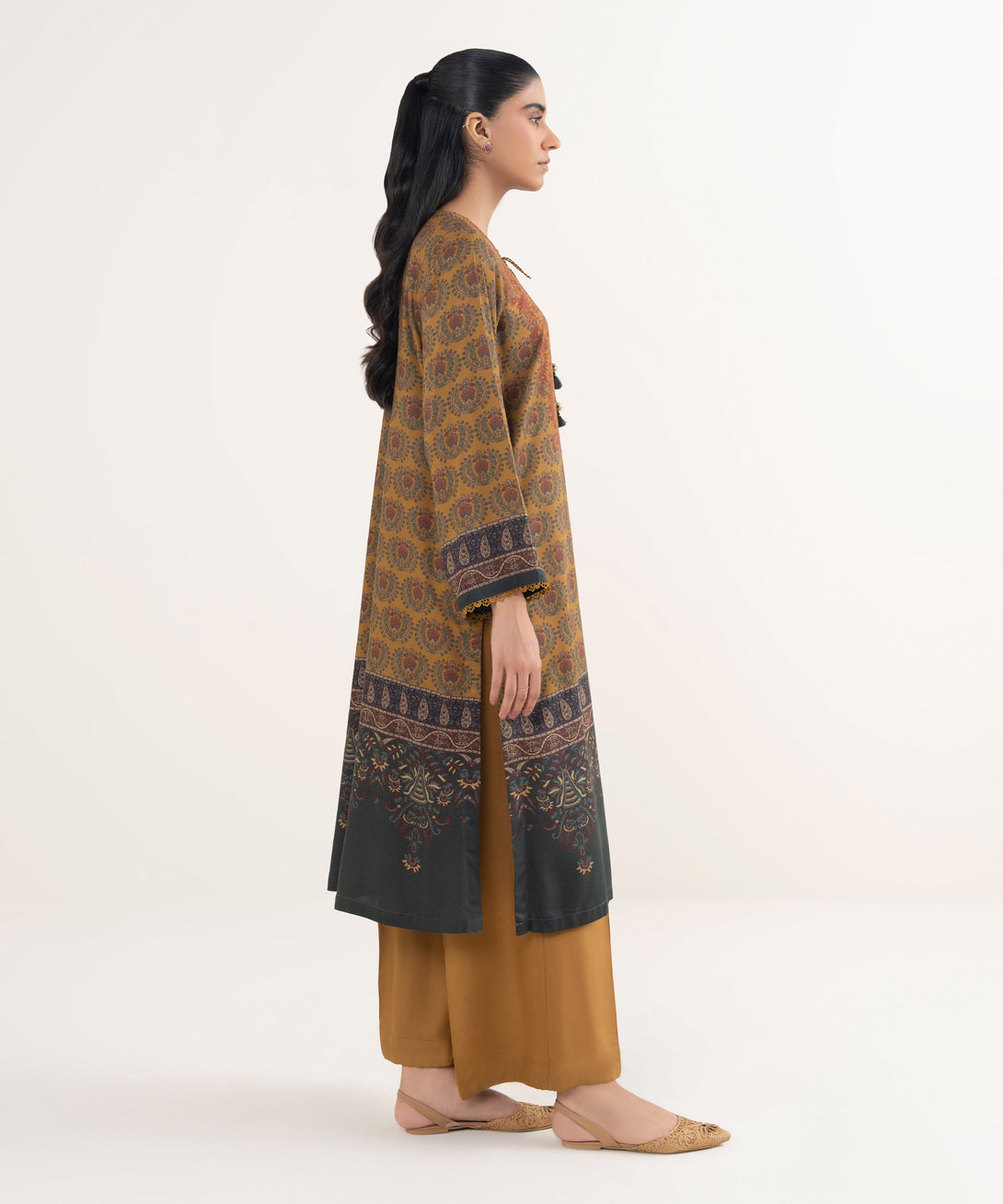 Women's RTW Viscose Linen Printed Multi Straight Shirt