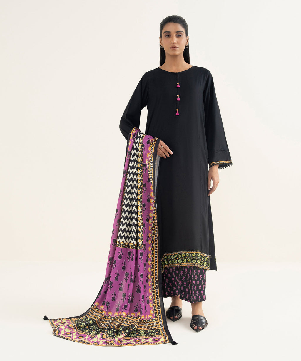 Pink Printed Blended Shawl