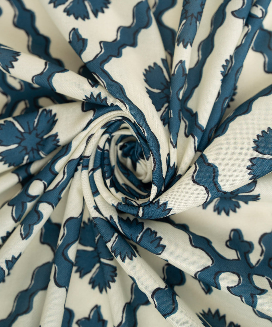 Teal Printed Blended Shawl