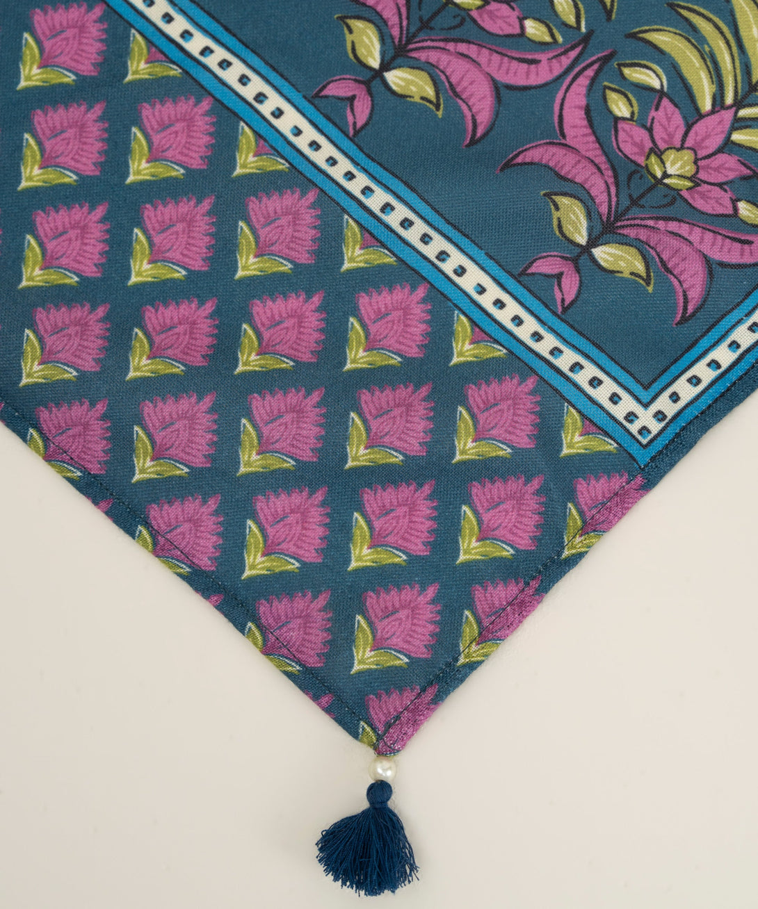 Teal Printed Blended Shawl