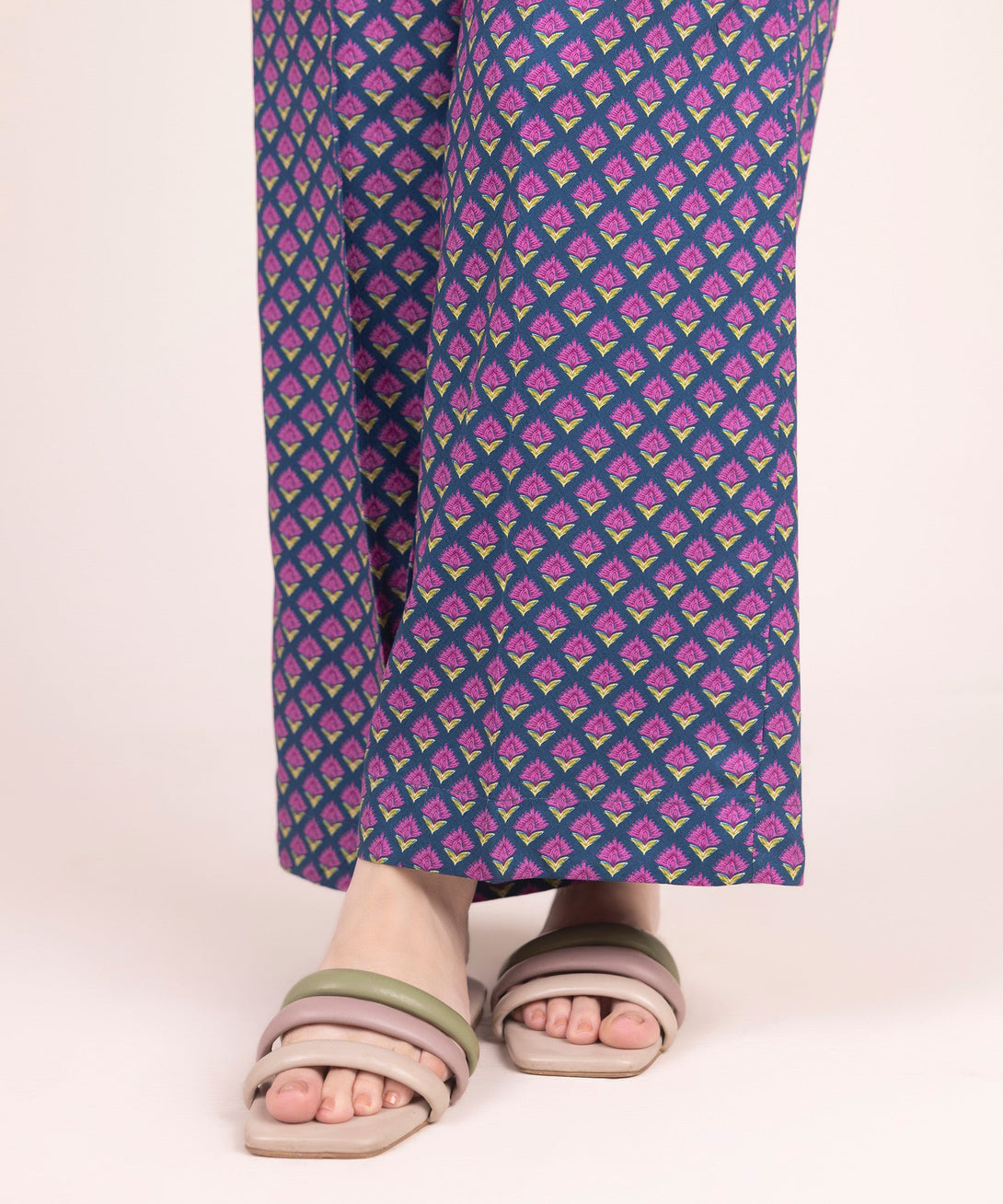 Women's RTW Arabic Dobby Printed Teal Culottes