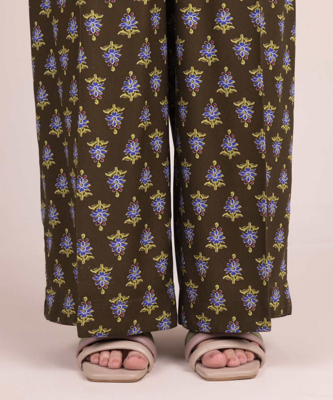 Women's RTW Arabic Dobby Printed Brown Culottes