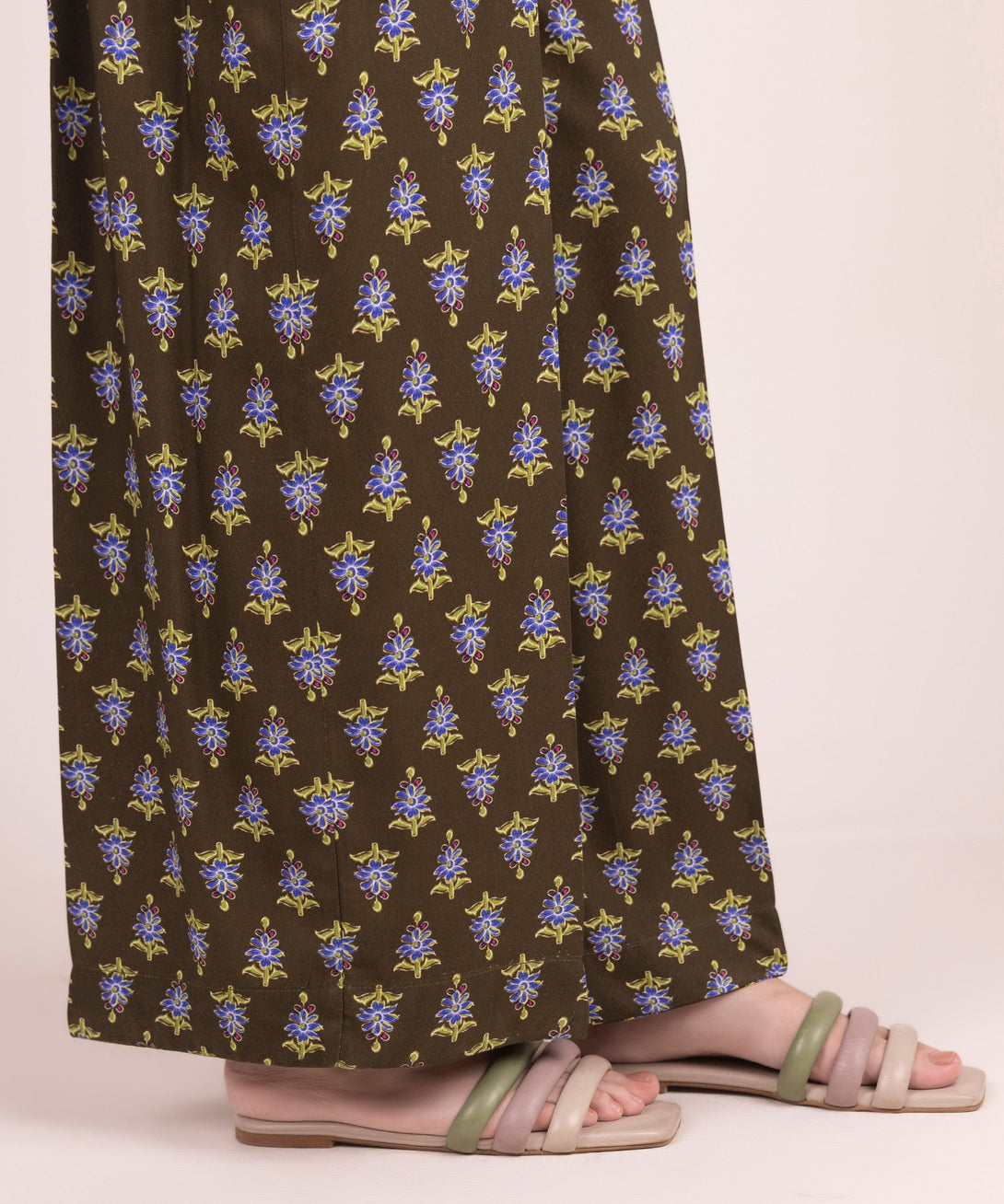 Women's RTW Arabic Dobby Printed Brown Culottes