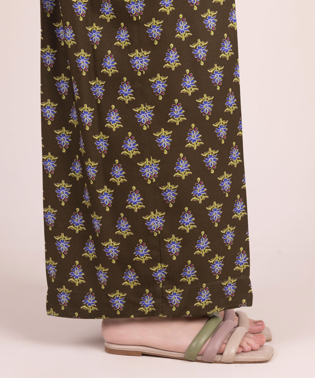 Women's RTW Arabic Dobby Printed Brown Culottes