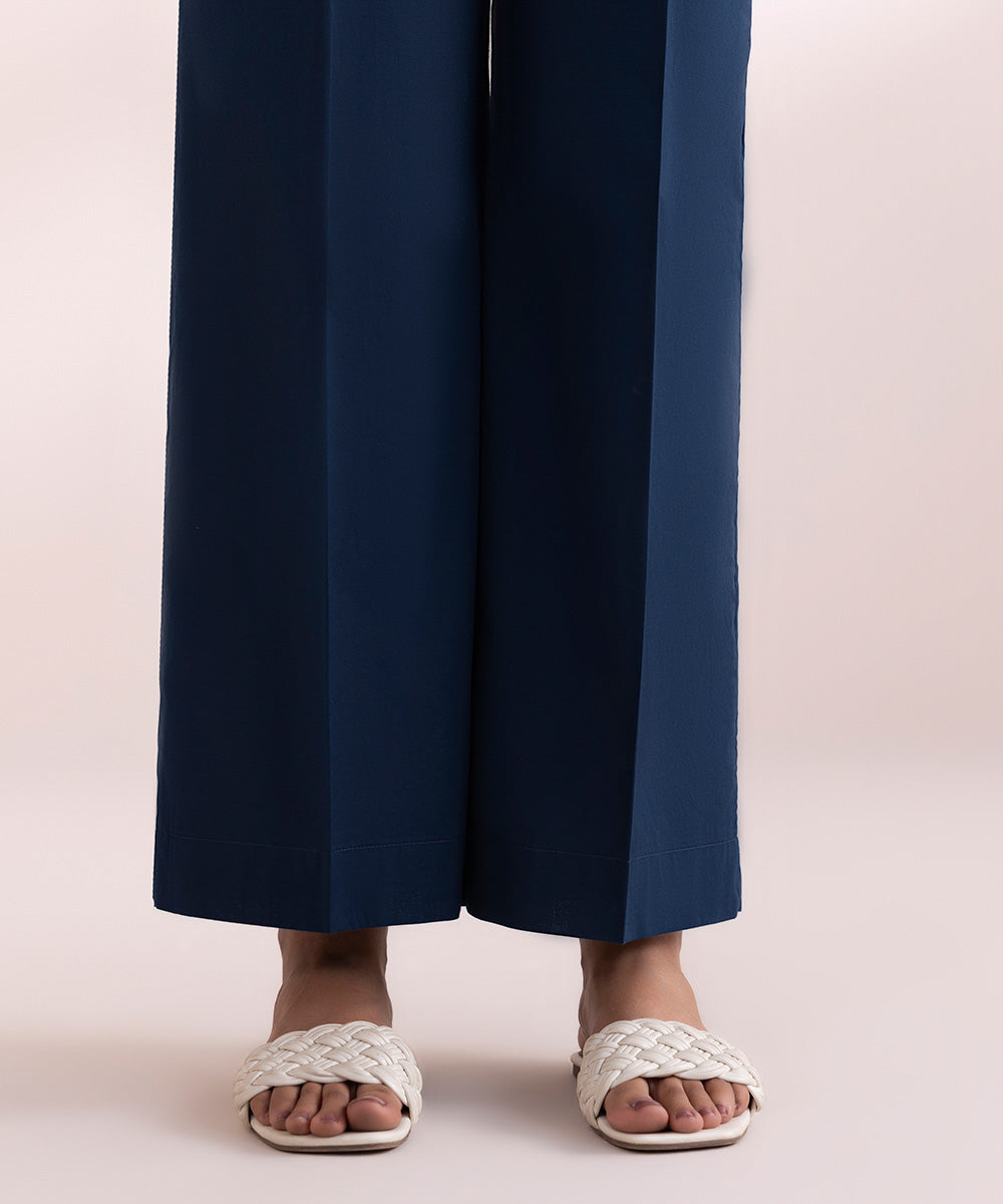 Women's Pret Cambric Blue Solid Culottes