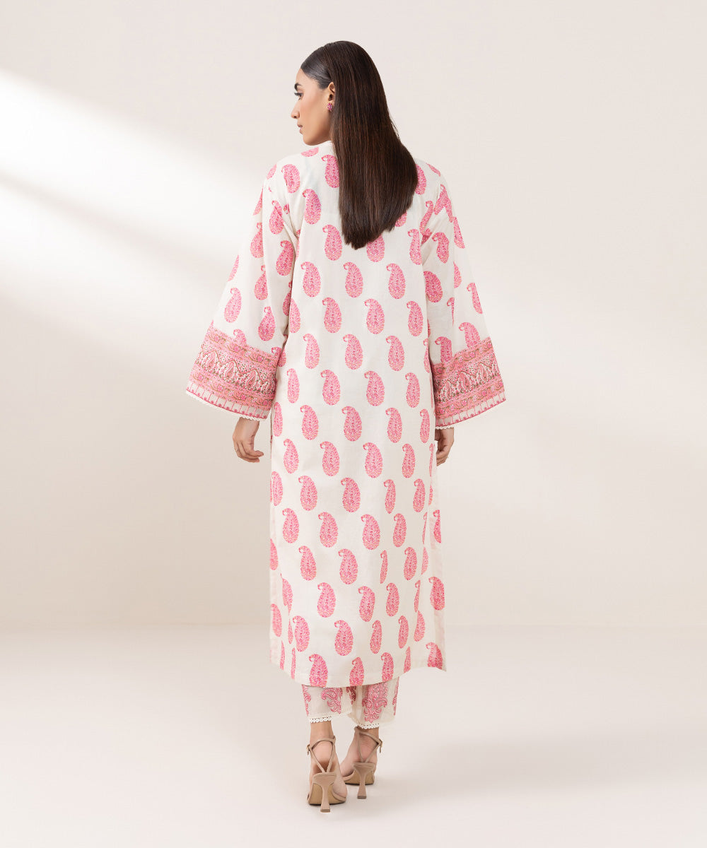 Women's Pret Lawn Embroidered Pink A-Line Shirt