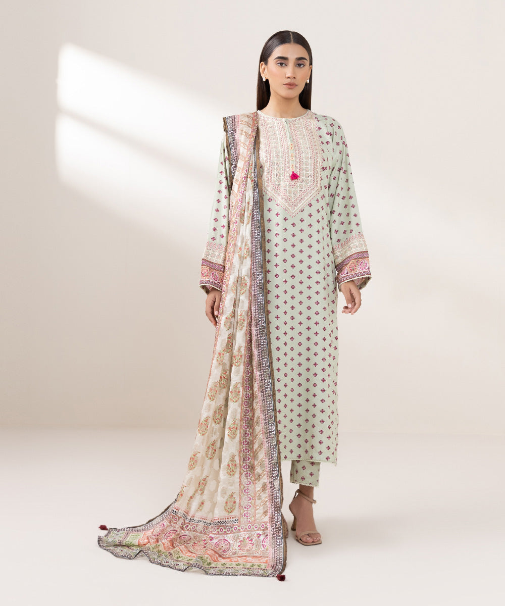 Brochea Jacquard Multi Printed Dupatta