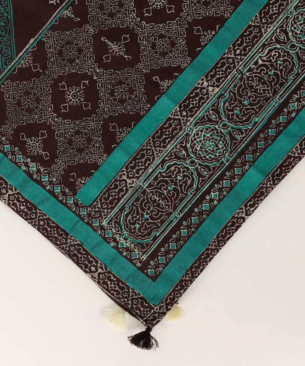 Khaddar Brown Printed Dupatta